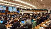 Momentos durante las sesiones y reuniones de la Organización Mundial de Aduanas (OMA) en Bruselas, Bélgica.