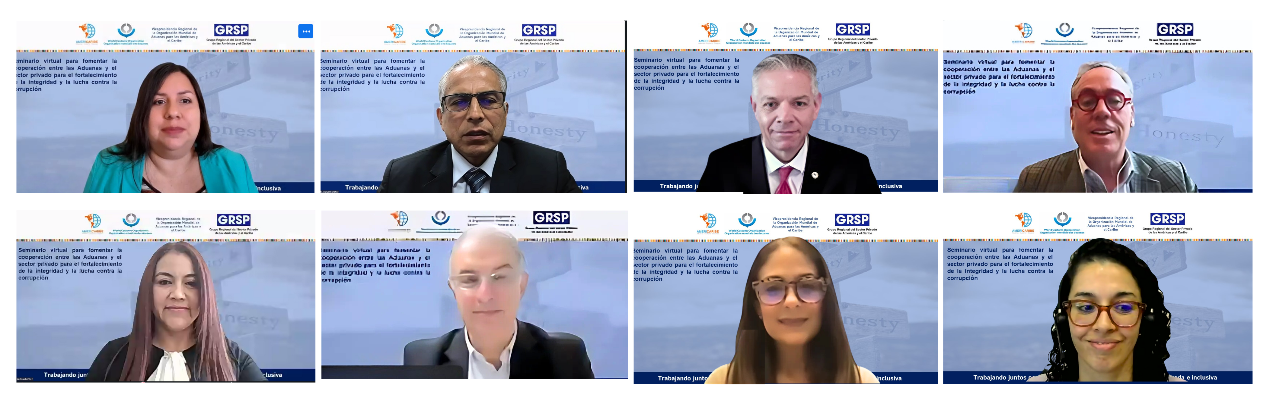 Primera fila, de izquierda a derecha: Cintia Gomez, Manuel Emilio Sánchez, Erik Moncayo, Alfonso Rojas. Segunda fila: Ana Carlissa Benitez, Alejandro Terzian, Suzanne Lemaitre y María Victoria Cornacchione.